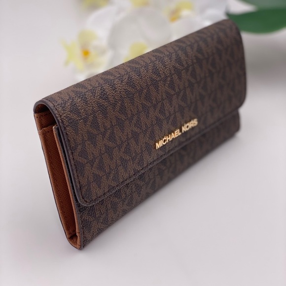 Michael Kors Trifold Wallet Signature Brown - Picture 8 of 12